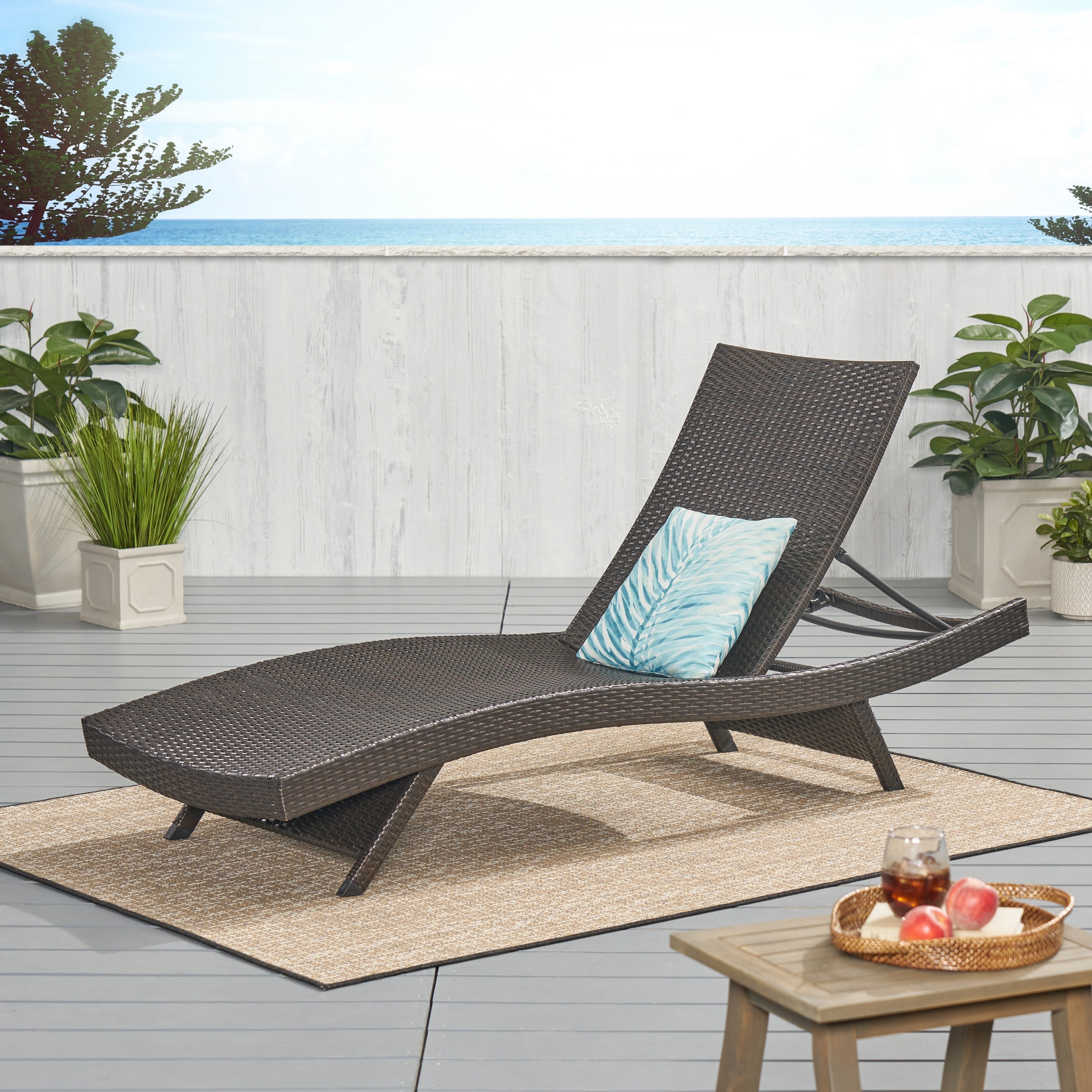 Christopher Knight Home Salem Outdoor Charcoal Water Resistant Chaise Lounge Cushion 