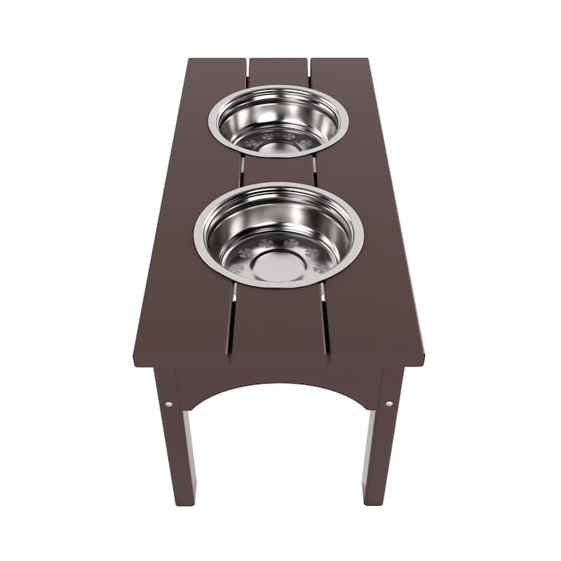Polytrends Elevated Pet Feeder with Stainless Steel Bowls - N/A
