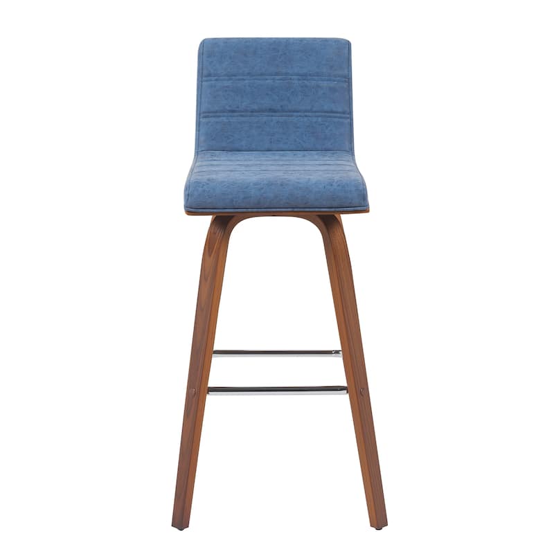Skara Swivel Bar Stool, Upholstered Bar Height Chair with Bentwood Frame