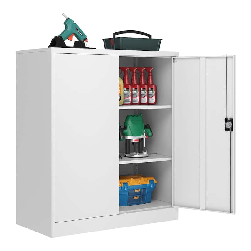 Metal Storage Cabinet with Locking Doors and Adjustbale Shelves for Garage, Home Office,School,Gym