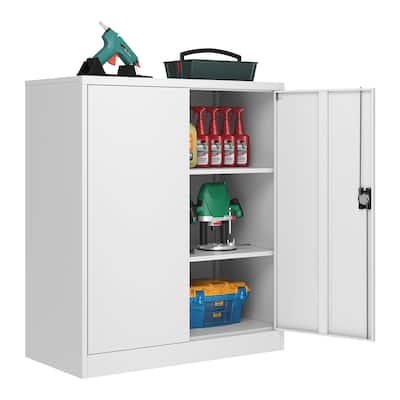 Metal Storage Cabinet with Locking Doors and Adjustbale Shelves for Garage, Home Office,School,Gym