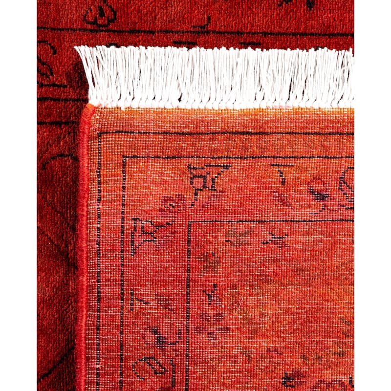 Overdyed One-of-a-Kind Hand-Knotted Area Rug - Orange - 3' 3" x 5' 4"