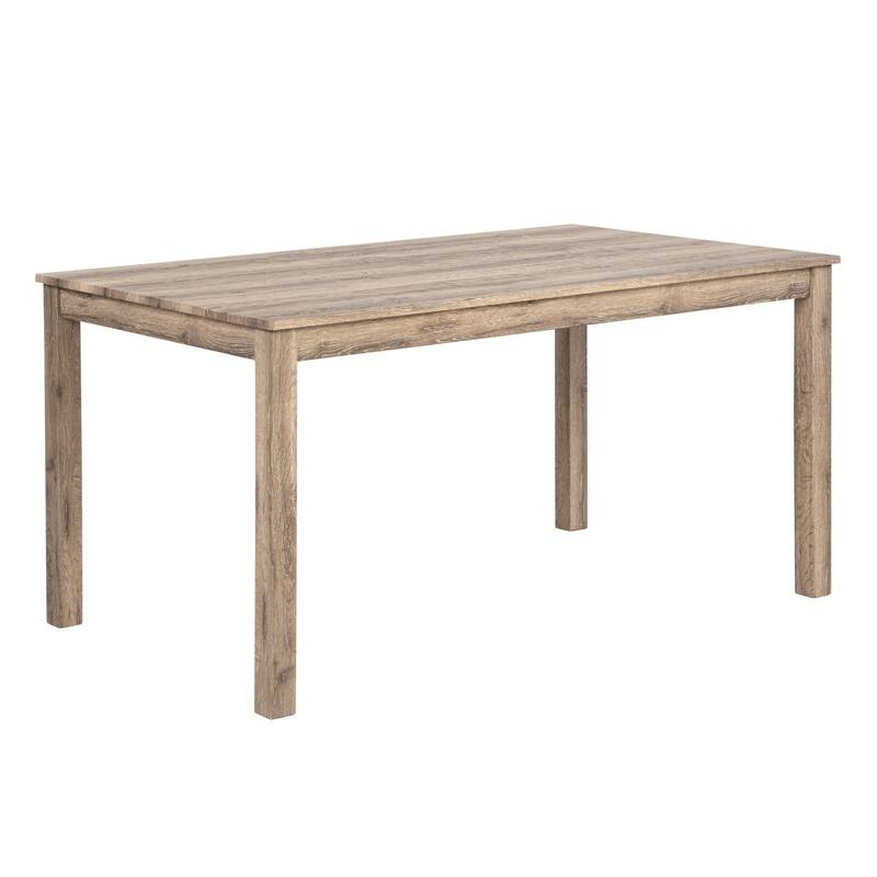 6 Piece Wooden Rectangular Dining Kitchen Table with 4 Upholstered Chairs and Bench, for Dining Room Furniture