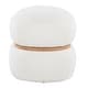 preview thumbnail 9 of 21, Carson Carrington Lena Pouf Ottoman with Natural Wood Accent