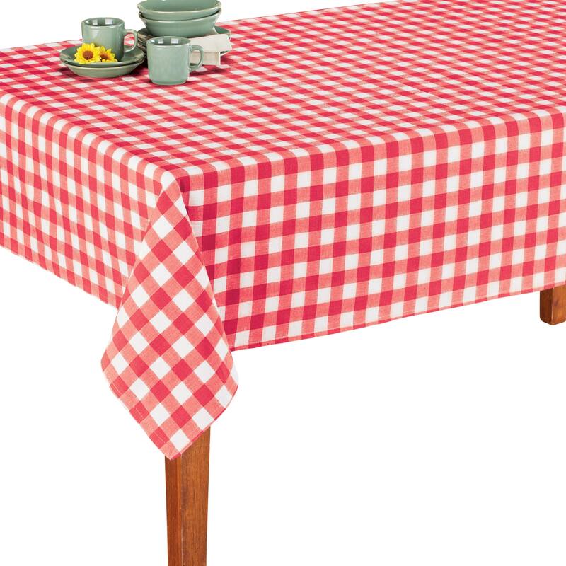 Machine Washable Buffalo Check Cotton Tablecloth