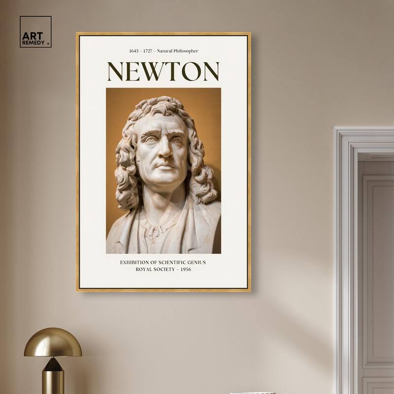 Newton's Likeness in Marble Canvas by Art Remedy