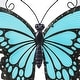 preview thumbnail 4 of 6, Blue Butterfly Glass and Metal Outdoor Wall Decor