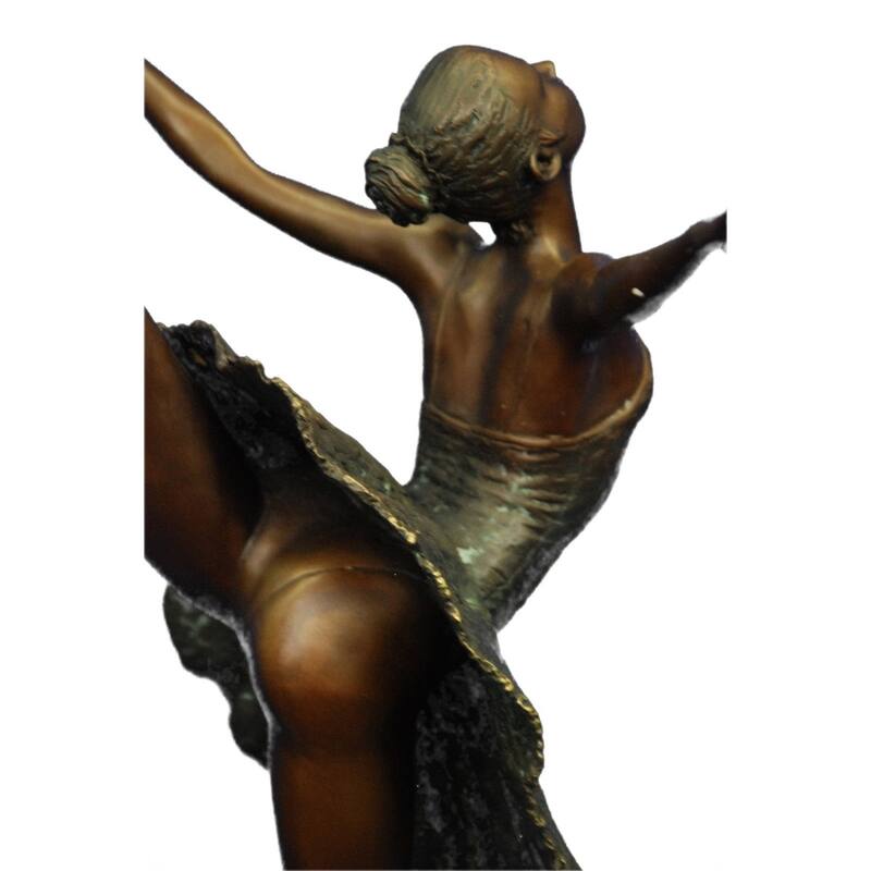 26 Inches Tall Clical Dancer Ballerina Signed Bronze Sculpture Figure Art Nouveau