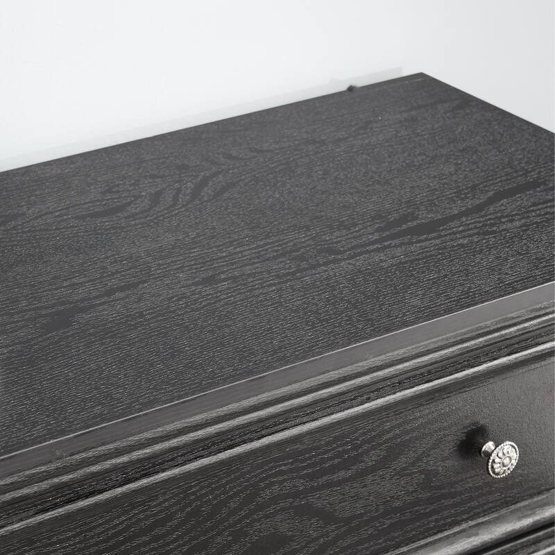 Black Farmhouse 5-Drawer Dresser, Living Room Closet Organizer