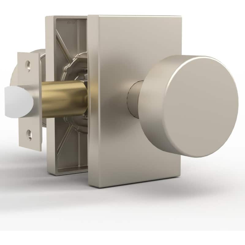 Modern Mega Handles LAURA Keyless Reversible Round Passage Door Knob for Hallway, Closet, Bathroom, Easy Install - Satin Nickel