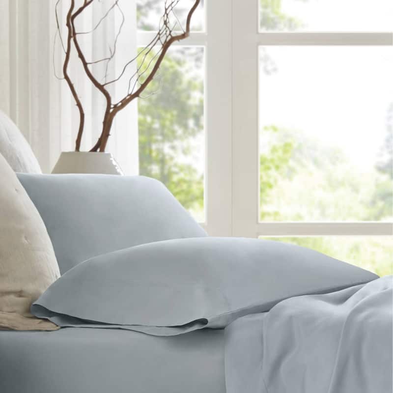 Harbor House 100% Egyptian Cotton Sateen Pillowcase Set - Standard Sham - Blue