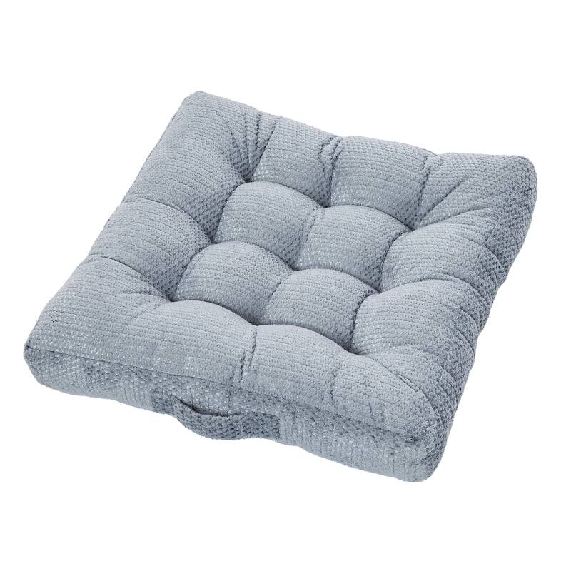 Sorra Home Velvet Shimmer Indoor Textured Tufted Floor Pillow with Handle
