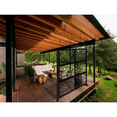 HighlanderHome Freestanding 8-foot Modular Metal Privacy Screen
