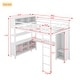 preview thumbnail 6 of 30, Full Size Loft Bed with Storage Cubes and Shelves,Metal Loft Bed with Wardrobe And L-shaped Desk