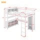 preview thumbnail 6 of 9, Full Size Metal Loft Bed with Wardrobe And L-shaped Desk, Storage Cubes and Shelves