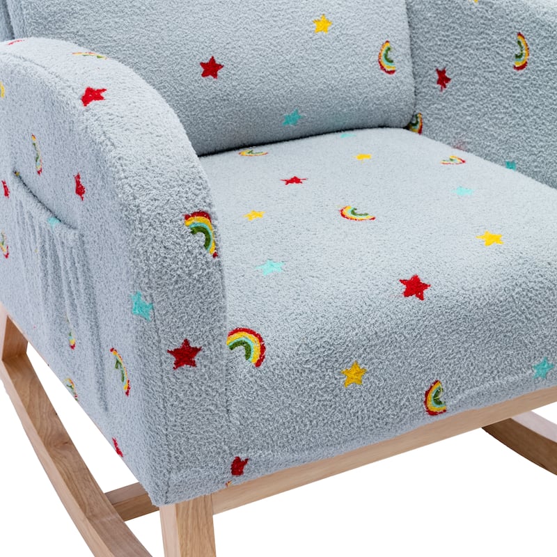 Nursery Rocking Chair High Back Accent Rocker for Living Room