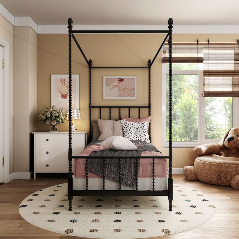 Furniture of America Elliot Metal Kids Canopy Bed.