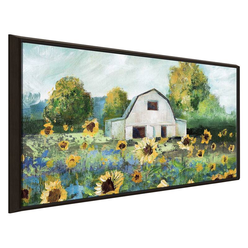 "Sunflower Barn" Print on Floating Canvas