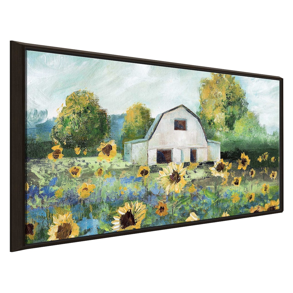 "Sunflower Barn" Print on Floating Canvas