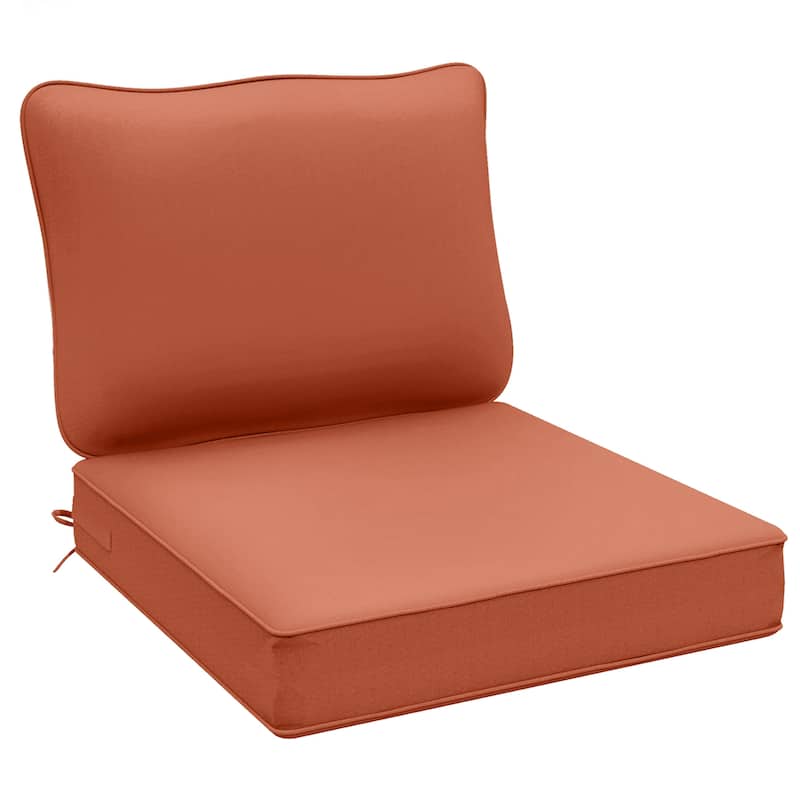 24"x24"x5"Waterproof Outdoor Deep Seat Cushion Set for Patio Furniture - 1 Count - Rust