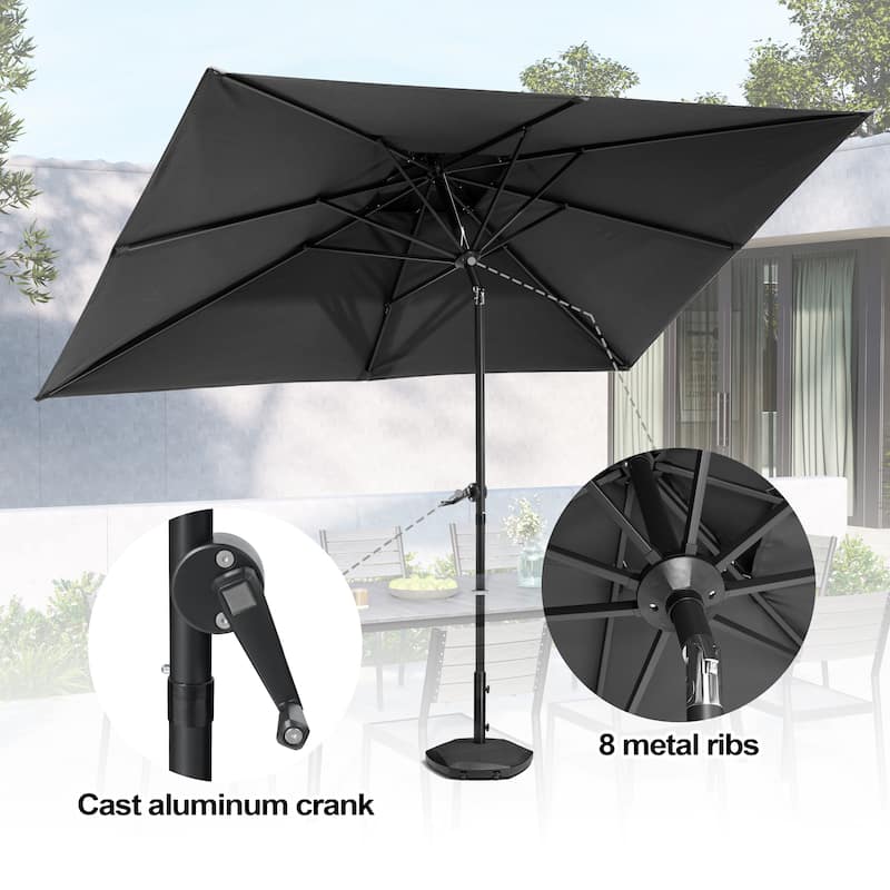 Pellebant 9 x 5 Ft Outdoor Double Top Market Umbrella