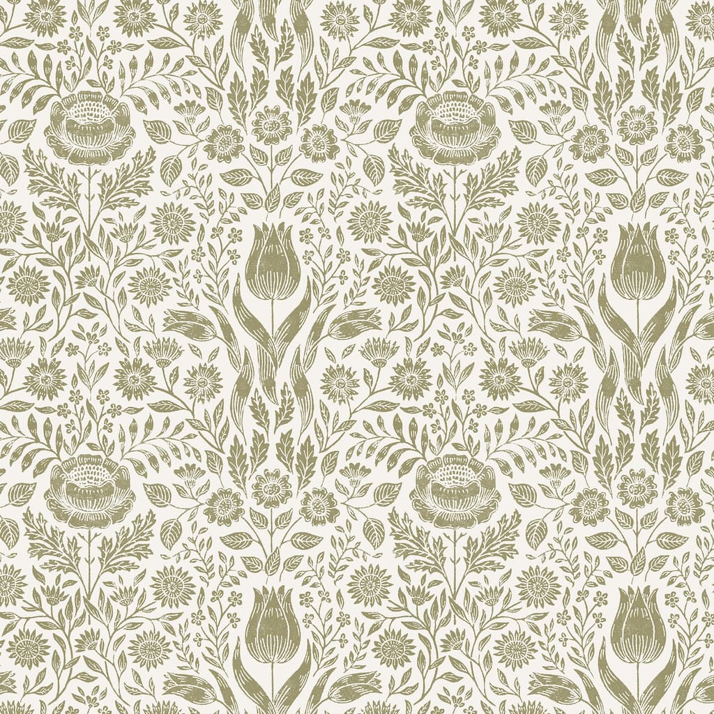 Laura Ashley Ashstead Damask Hedgerow Wallpaper