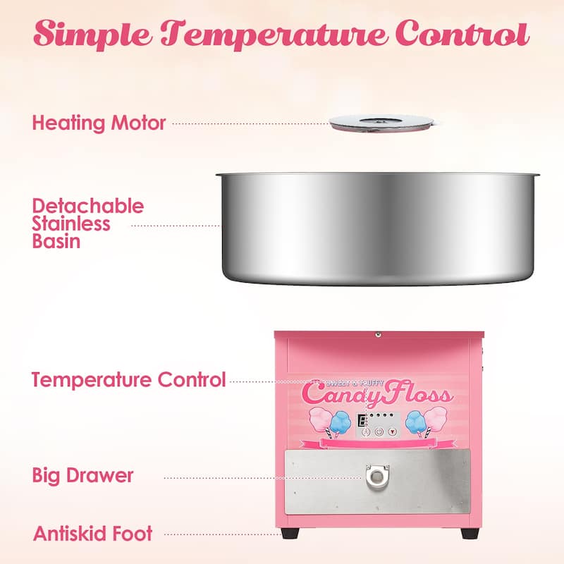 1200W Commercial Cotton Candy Machine Countertop