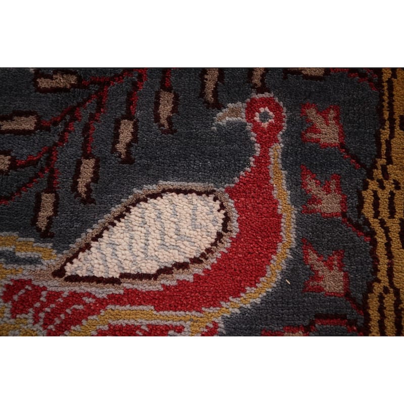 Animals Pictorial Ziegler Indian Runner Rug Handmade Wool Carpet - 2'5"x 7'11"