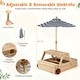 preview thumbnail 8 of 8, Gymax 3-in-1 Wooden Sandbox w/Foldable Umbrella Convertible Picnic