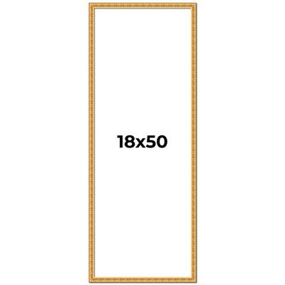 18x50 Frame Gold Real Wood Picture Frame Width 1 inches | Interior