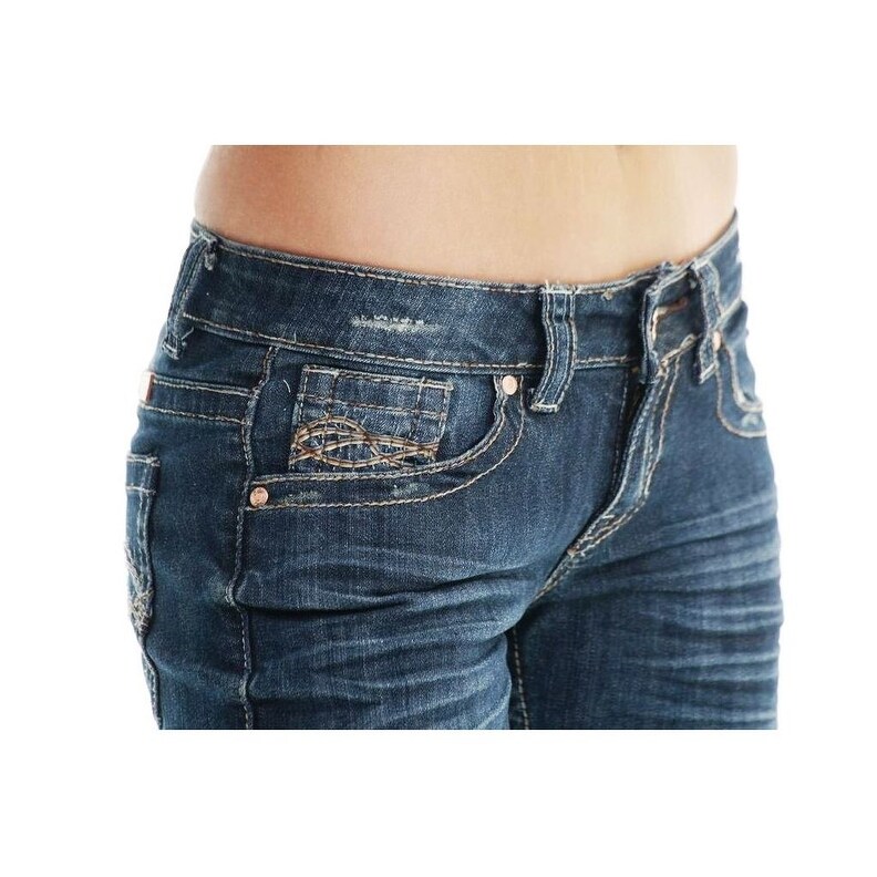 Cowgirl Tuff Women/'s Dark Wash Don/'t Fence Me In Jeans JDARKW