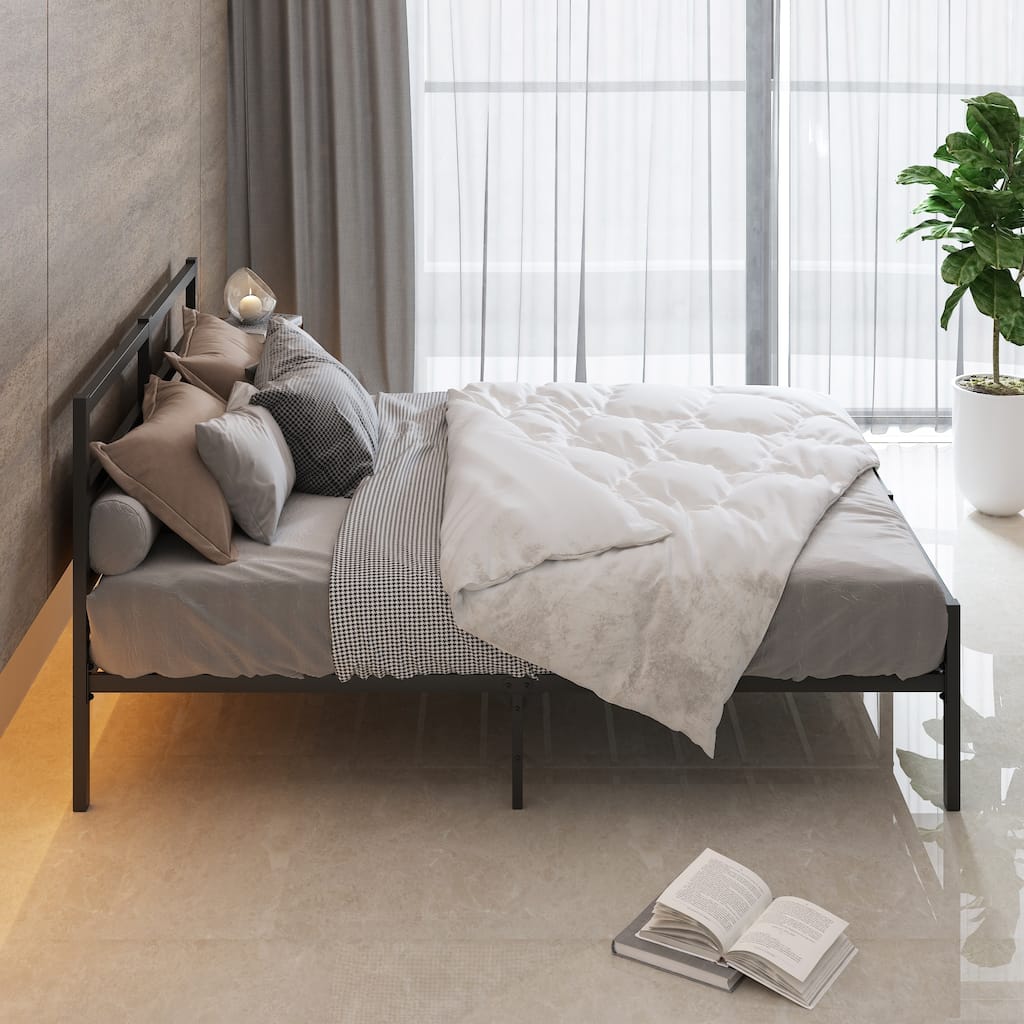 Metal Platform Bed frame with Headboard