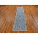 preview thumbnail 2 of 5, Shahbanu Rugs Blue Jacquard Hand Loomed Wool and Art Silk Pomegranate Design Runner Oriental Rug (2'5" x 10'1") - 2'5" x 10'1"