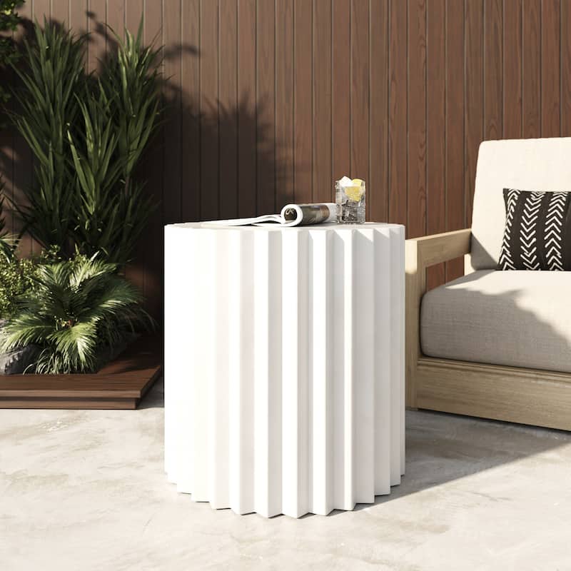 Modrest Evadale Modern White Concrete End Table