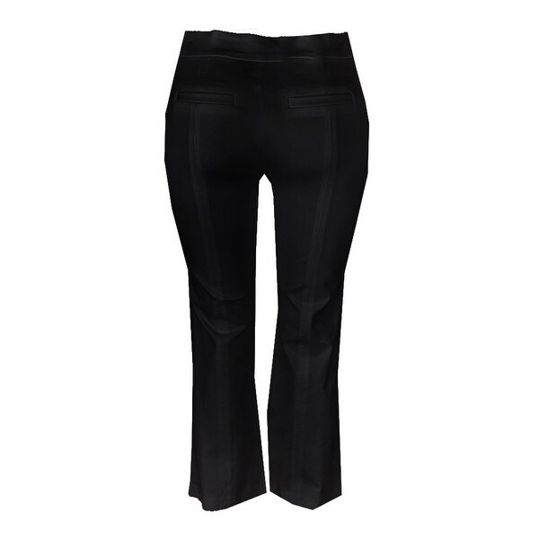 black wide leg flared trousers