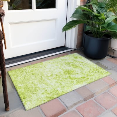 Machine Washable Indoor/ Outdoor Abstract Solid Chantille Rug