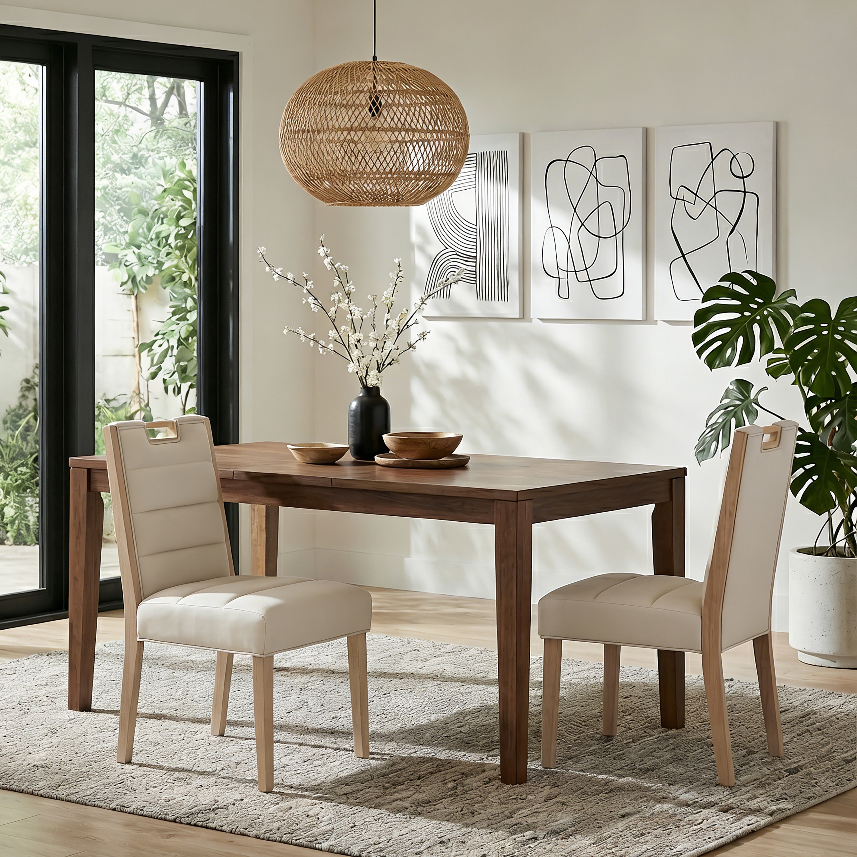 Christopher Knight Home - Modern Wooden Upholstered Dining Chair Set