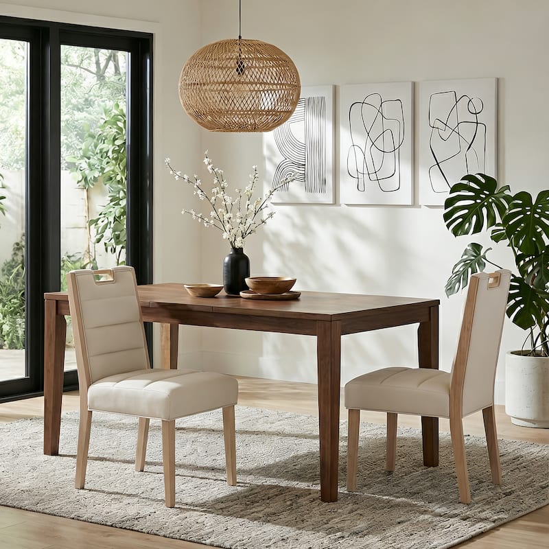 Christopher Knight Home - Modern Wooden Upholstered Dining Chair Set - Set of 2 - Beige,Natural