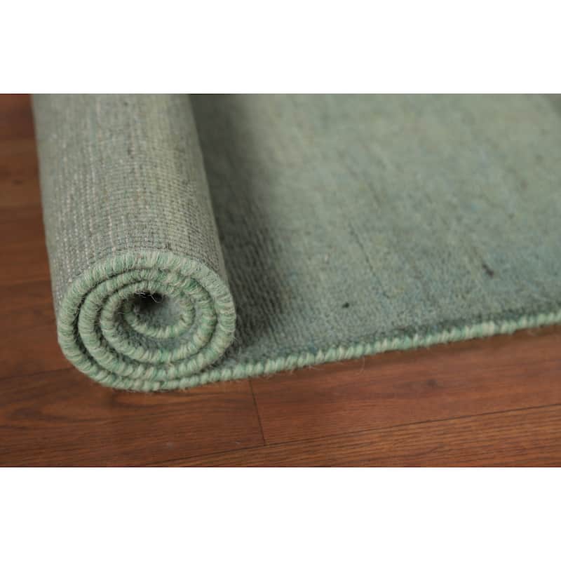 Green & Blue Gabbeh Modern Foyer Rug Handmade Wool Carpet - 2'8"x 4'0"