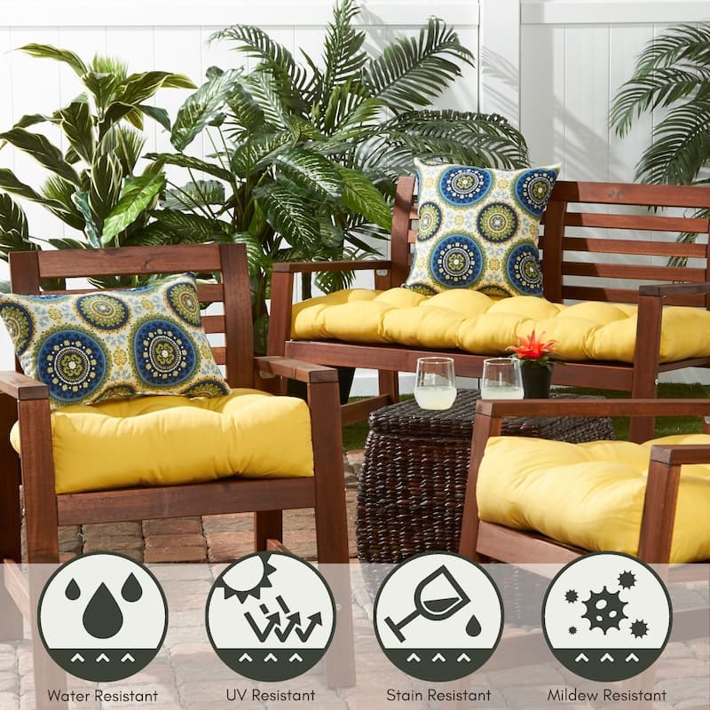 Solid Color 20-inch Outdoor Chair Cushion (Set of 2)