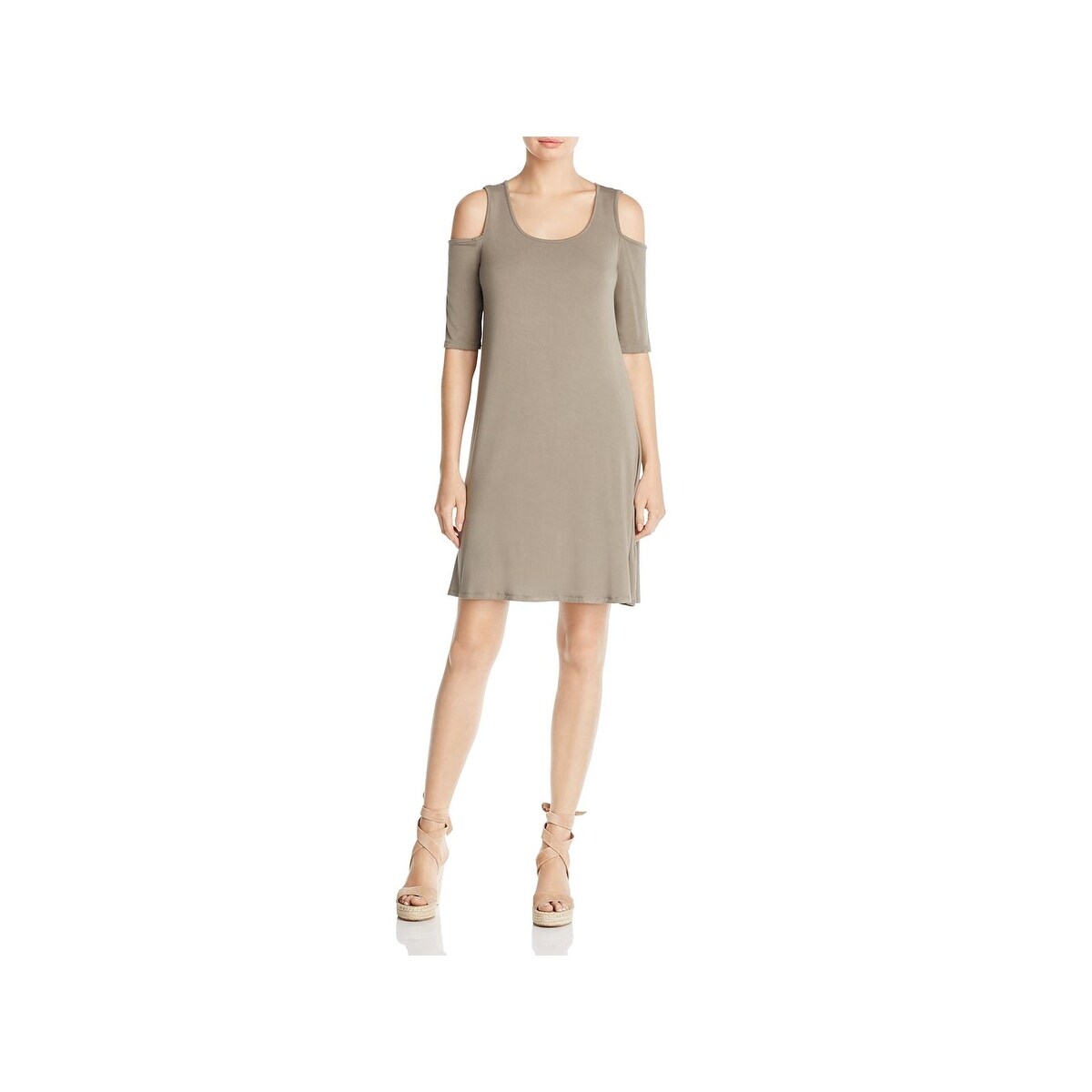 Shop Cupio Womens Casual Dress Cold Shoulder Knee Length Free