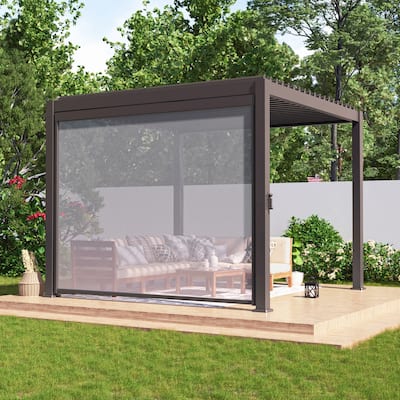 LIVOOSUN Pull Down Privacy Screen for Pergola Accessories, Size Optional for 10FT/12FT/13FT