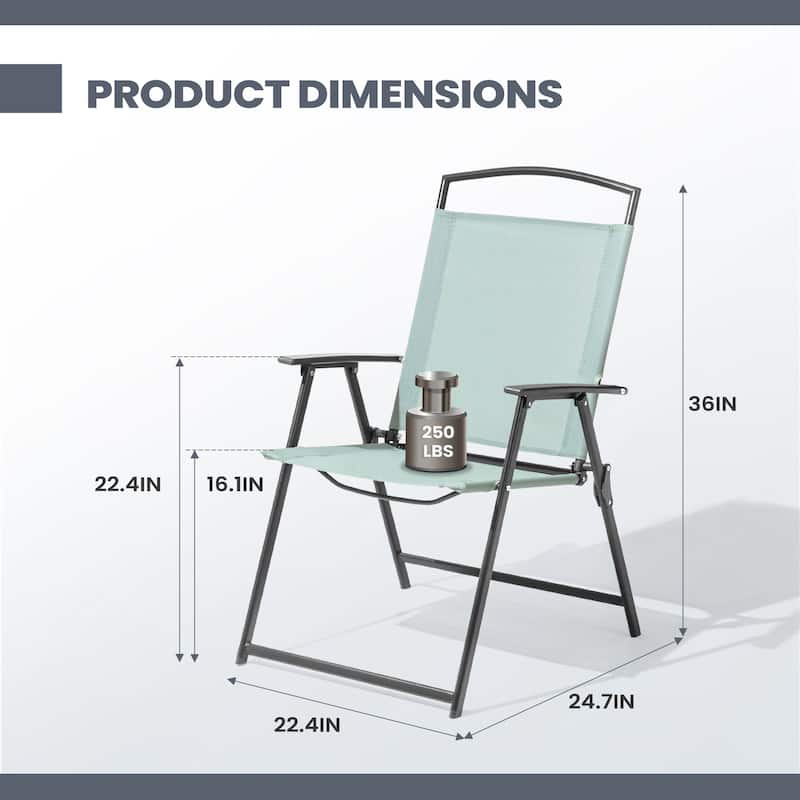 Pellebant Set of 4 Patio Folding Chairs Outdoor Portable Dining Chairs
