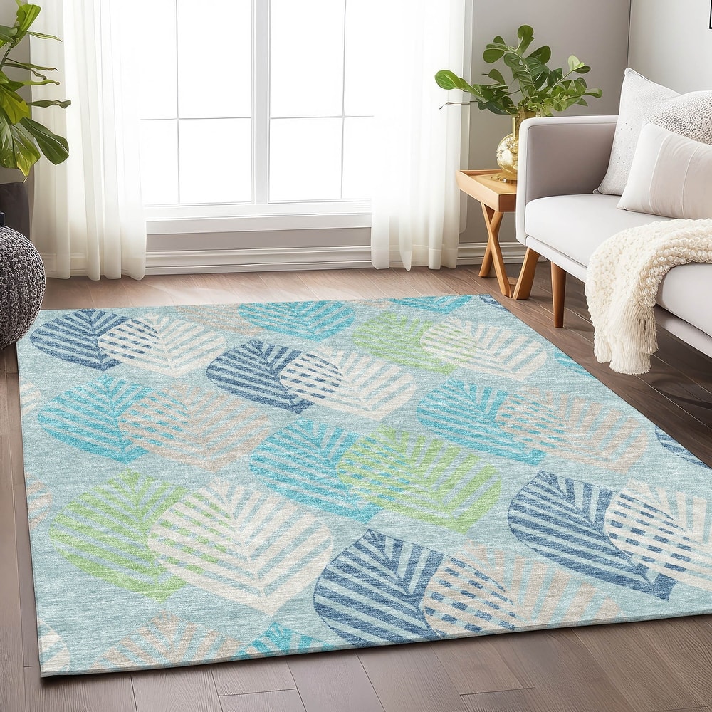 Premium Washable Super Soft Farmhouse Leaves Mayfield Rug