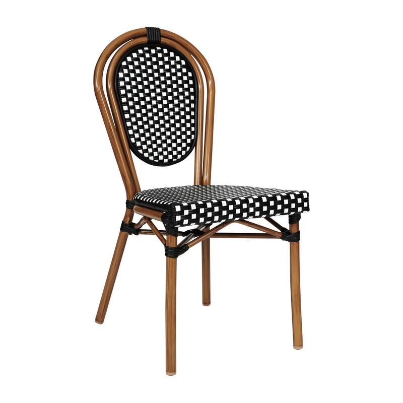 All-Weather Commercial Paris Chair with Black Metal Frame