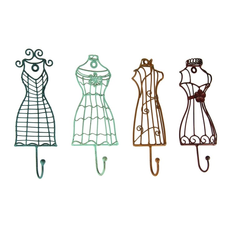 Shop Colorful Metal Vintage Dress Form Decorative Wall Hook Set Of