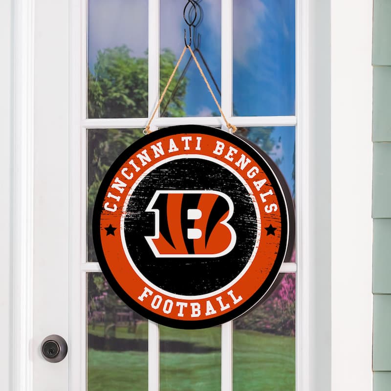 Cincinnati Bengals Wooden Door Decor Wall Sign - Multi-Color