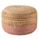 preview thumbnail 16 of 23, The Curated Nomad Camarillo Modern Jute Pouf/ Floor Pillow Light Pink/Beige