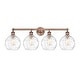 preview thumbnail 4 of 28, Innovations Lighting Athens Water Glass - 4 Light 35" Bath Vanity Light. Clear/Antique Copper