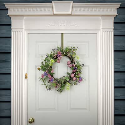 National Tree Company 22 in. Flowering Pink Eggs Easter Wreath